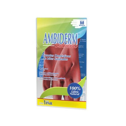 Guante Domestico Satinado Rojo Ambiderm®