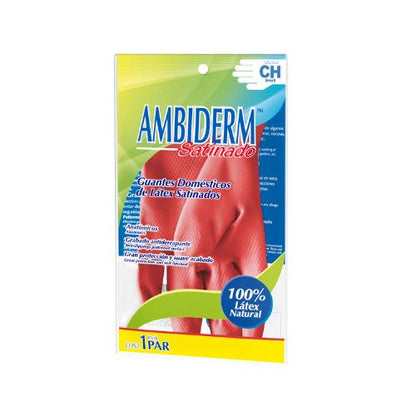 Guante Domestico Satinado Rojo Ambiderm®