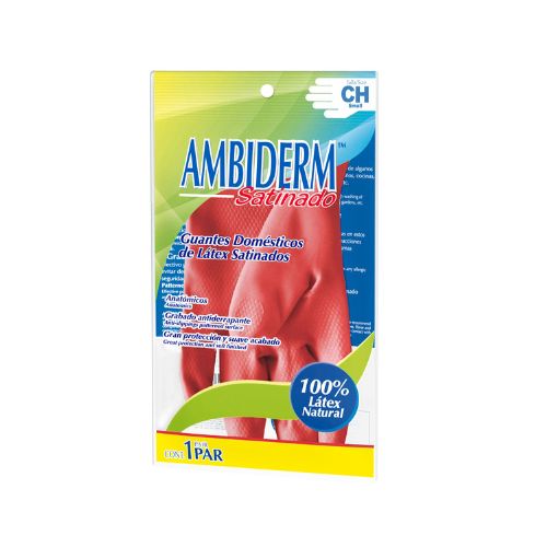 Guante Domestico Satinado Rojo Ambiderm®