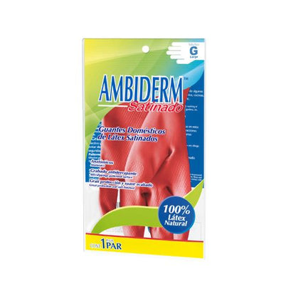 Guante Domestico Satinado Rojo Ambiderm®